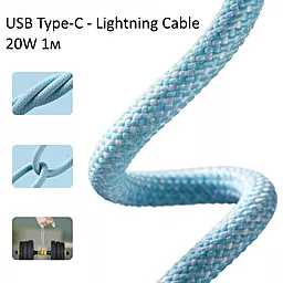Кабель Baseus Dynamic USB Type-C - Lightning 20w 3a 1м PD сable Blue (CALD000002) - миниатюра 4 Кабель Baseus Dynamic USB Type-C - Lightning 20w 3a 1м PD сable Blue (CALD000002) - миниатюра 4