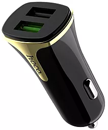 Автомобильное зарядное устройство с быстрой зарядкой Hoco Z31 18w QC3.0 2xUSB-A ports car charger black - фото Автомобильное зарядное устройство с быстрой зарядкой Hoco Z31 18w QC3.0 2xUSB-A ports car charger black