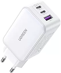 Сетевое зарядное устройство Ugreen CD244 65w GaN PD 2xUSB-C/USB-A fast charger white (15334)