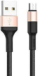 Кабель Hoco X26 Xpress USB-A - micro USB 10w 1м cable Black/Gold - фото Кабель Hoco X26 Xpress USB-A - micro USB 10w 1м cable Black/Gold