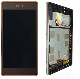 Дисплей Sony Xperia Z3 Plus, Xperia Z3 Plus Dual, Xperia Z4 (E6533, E6553, SO-03G, 402SO) з тачскріном і рамкою, оригінал, Brown