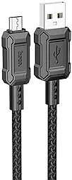 Кабель Hoco X94 Leader USB-A - micro USB 12w 2.4a 1м cable Black - фото Кабель Hoco X94 Leader USB-A - micro USB 12w 2.4a 1м cable Black
