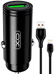 Автомобільний зарядний пристрій XO CC39 18w QC3.0 car charger + Lightning cable black