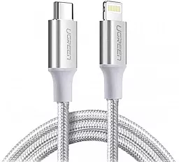 Кабель Ugreen US304 MFI USB Type-C - Lightning 36w 3a 2м PD сable Silver (70525) - фото Кабель Ugreen US304 MFI USB Type-C - Lightning 36w 3a 2м PD сable Silver (70525)