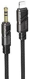 Аудио кабель Borofone BL22 AUX mini Jack 3.5 mm - Lightning M/M сable 1 м black - фото Аудио кабель Borofone BL22 AUX mini Jack 3.5 mm - Lightning M/M сable 1 м black