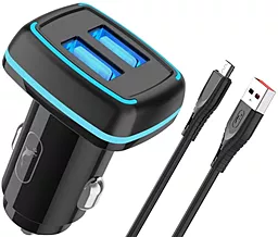 Автомобильное зарядное устройство SkyDolphin SZ18V 15w 2xUSB-A ports car charger + micro USB cable black (AZP-000101) - фото Автомобильное зарядное устройство SkyDolphin SZ18V 15w 2xUSB-A ports car charger + micro USB cable black (AZP-000101)
