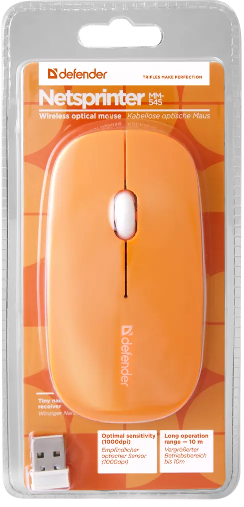 Компьютерная мышка Defender NetSprinter MM-545 (52546) Orange-White - фото 4