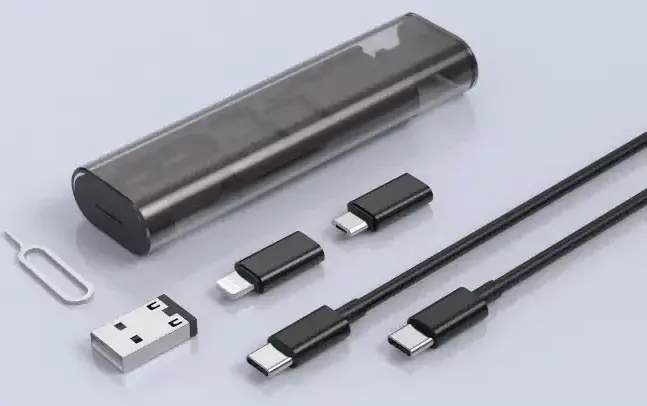 Универсальный кабель Jellico B23 6-in-1 USB-A/Type-C to Type-C/Lightning/micro USB 66w 5a 0.3м PD сable + Storage Case Black - фото 2