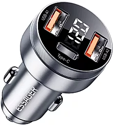Автомобильное зарядное устройство Essager 80w PD 2xUSB-A/USB-C ports car charger grey (ES-CC10) - фото Автомобильное зарядное устройство Essager 80w PD 2xUSB-A/USB-C ports car charger grey (ES-CC10)