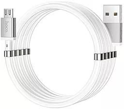 USB Кабель Hoco U91 Magnetic micro USB Cable White