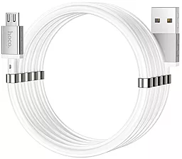 Кабель Hoco U91 Magnetic USB-A - micro USB 12w 2.4a 1м cable White - фото Кабель Hoco U91 Magnetic USB-A - micro USB 12w 2.4a 1м cable White