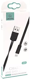 Кабель USB Usams U2 Flat 1.2M Lightning Cable Black (US-SJ199) - миниатюра 2