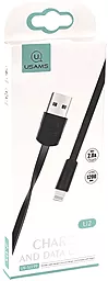 Кабель Usams U2 Flat USB-A - Lightning 12w 2.4a 1.2м cable Black (US-SJ199) - миниатюра 2 Кабель Usams U2 Flat USB-A - Lightning 12w 2.4a 1.2м cable Black (US-SJ199) - миниатюра 2