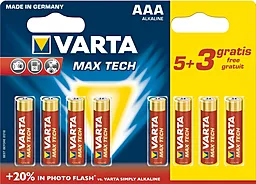 Батарейки Varta AAA / R03 Max-Tech 5+3шт