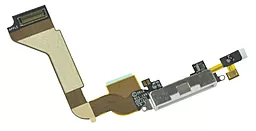 Нижний шлейф iPhone 4 с разъемом зарядки в сборе с полифоническим динамиком Original White