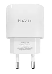 Мережевий зарядний пристрій Havit HV-UC1016 PD 20W USB-C/3A White