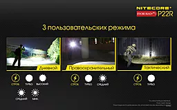 Фонарик аккумуляторный Nitecore P22R (6-1355_R) (1x18650, 2xCR123, 2xRCR123) - миниатюра 15 Фонарик аккумуляторный Nitecore P22R (6-1355_R) (1x18650, 2xCR123, 2xRCR123) - миниатюра 15