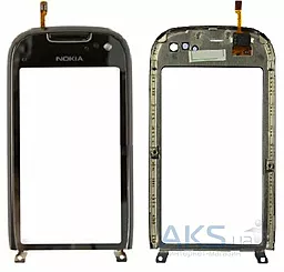 Сенсор (тачскрін) Nokia C7-00 with frame (original) Black - фото Сенсор (тачскрін) Nokia C7-00 with frame (original) Black