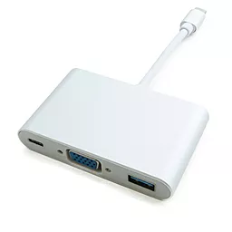 Мультипортовый USB Type-C хаб (концентратор) ExtraDigital USB Type-C to VGA/USB 3.0/Type-C (0.15m)