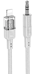 Аудио кабель Hoco UPA27 Spirit transparent Aux mini Jack 3.5 mm - Lightning M/M cable 1.2 м gray