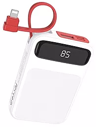 Повербанк Hoco J40 Powerful 10000 mAh (с кабелем Lightning) White - фото Повербанк Hoco J40 Powerful 10000 mAh (с кабелем Lightning) White
