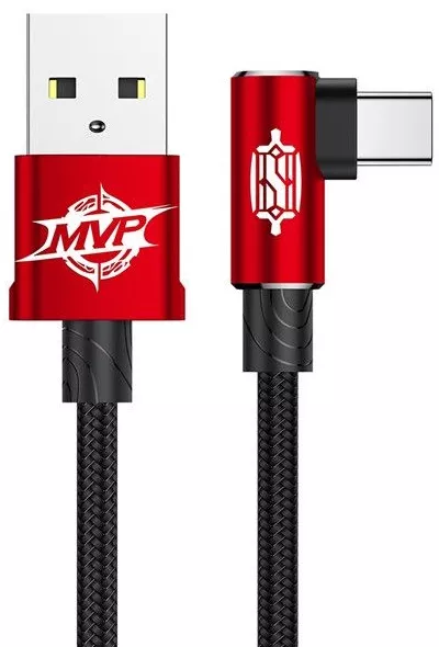 Кабель Baseus MVP Elbow USB-A - Type-C 10w 1м cable Red (CATMVP-A09) - фото 1
