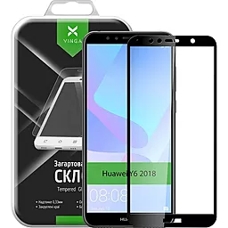 Защитное стекло Vinga Full Glue Huawei Y6 2018 Black (VTPGSY62018)