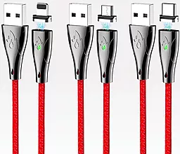 Кабель Hoco U75 magnetic Blaze LED USB-A - Lightning 12w 3a 1.2м cable Red - миниатюра 4 Кабель Hoco U75 magnetic Blaze LED USB-A - Lightning 12w 3a 1.2м cable Red - миниатюра 4