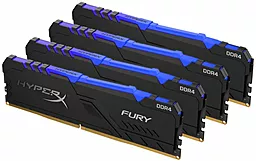 Оперативна пам'ять Kingston HyperX Fury RGB DDR4 (4x16GB) 3200 MHz (HX432C16FB3AK4/64) Black