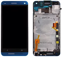 Дисплей HTC One M7 801 (801e) с тачскрином и рамкой, Blue