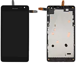 Дисплей Microsoft Lumia 535 (RM-1089, RM-1090, RM-1092) (CT2C1607FPC-A1-E, RM-1090) с тачскрином и рамкой, Black