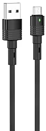 Кабель Hoco U82 Cool Grace Silicone USB-A - micro USB 12w 2.4a 1.2м cable Black - фото Кабель Hoco U82 Cool Grace Silicone USB-A - micro USB 12w 2.4a 1.2м cable Black