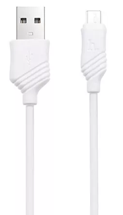 Кабель Hoco X6 KHAKI USB-A - micro USB 12w 2.4a 1м cable White - фото 1