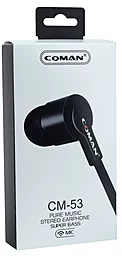 Навушники Coman CM-53 Black - мініатюра 3 Навушники Coman CM-53 Black - мініатюра 3