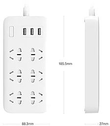 Сетевой фильтр (удлинитель) Xiaomi MiJia Power Strip (6 розеток + 3 USB-port) White CXB6-1QM - миниатюра 4