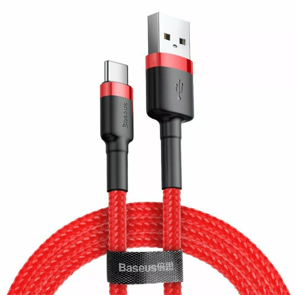 Кабель Baseus Cafule USB-A - Type-C 15w 3a 0.5м cable Red (CATKLF-A09) - фото 1
