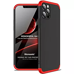 Чехол LikGus GKK 360 градусов (opp) для Apple iPhone 12 Pro Max (6.7") Черный / Красный