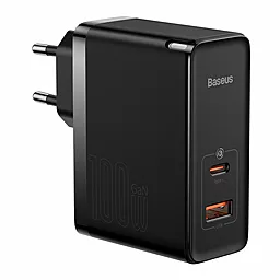 Мережевий зарядний пристрій Baseus Pro Fast 100W PD + QC3.0 GaN5 USB-A+C + USB C-C Cable Black (CCGP090201) - мініатюра 2