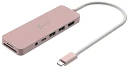 Мультипортовый USB Type-C хаб J5create USB3.2 6-in-1 red (JCD373ER-N) - фото Мультипортовый USB Type-C хаб J5create USB3.2 6-in-1 red (JCD373ER-N)