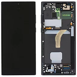Дисплей Samsung Galaxy S22 Ultra S908 с тачскрином и рамкой, сервисный оригинал, Graphite