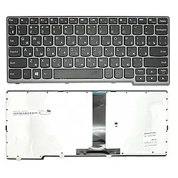 Клавіатура для ноутбуку Lenovo S110 S200 S206 25-201647 windows 8 чорна/срібляста