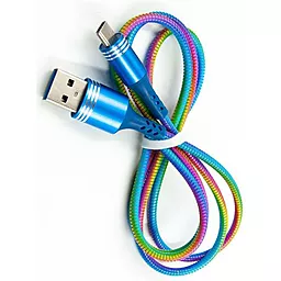 Кабель Dengos USB-A - Type-C 12w 2.4a 1м cable Rainbow (NTK-TC-SET-RAINBOW) - фото Кабель Dengos USB-A - Type-C 12w 2.4a 1м cable Rainbow (NTK-TC-SET-RAINBOW)
