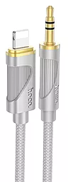 Аудио кабель Hoco UPA30 Aux mini Jack 3.5 mm - Lightning M/M cable 1 м gray - фото Аудио кабель Hoco UPA30 Aux mini Jack 3.5 mm - Lightning M/M cable 1 м gray