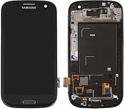 Дисплей Samsung Galaxy S3 с тачскрином и рамкой, оригинал, Black