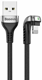 Кабель Baseus Green U-Shaped Lamp Mobile Game USB-A - Lightning 12w 2.4a 2м cable Black (CALUX-B01)