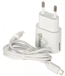 Мережевий зарядний пристрій Inkax 1 USB 1A + Type-C White (CD-08)