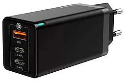 Сетевое зарядное устройство с быстрой зарядкой Baseus Mini 65w GaN PD/QC4.0 2xUSB-C/USB-A ports charger black (CCGaN-B01) - фото Сетевое зарядное устройство с быстрой зарядкой Baseus Mini 65w GaN PD/QC4.0 2xUSB-C/USB-A ports charger black (CCGaN-B01)