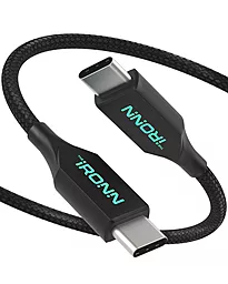 Кабель USB PD iRONN Nylon 20W 1.8M USB Type-C - Type-C Cable Black (X002VZGDDV)