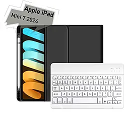 Чехол-книжка BeCover с беспроводной клавиатурой для Apple iPad Mini 2024 Black (712992) - фото Чехол-книжка BeCover с беспроводной клавиатурой для Apple iPad Mini 2024 Black (712992)