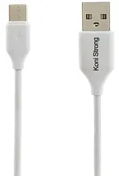 Кабель Koni Strong KS-59m USB-A - micro USB 12w 2.4a 1м cable White - фото Кабель Koni Strong KS-59m USB-A - micro USB 12w 2.4a 1м cable White